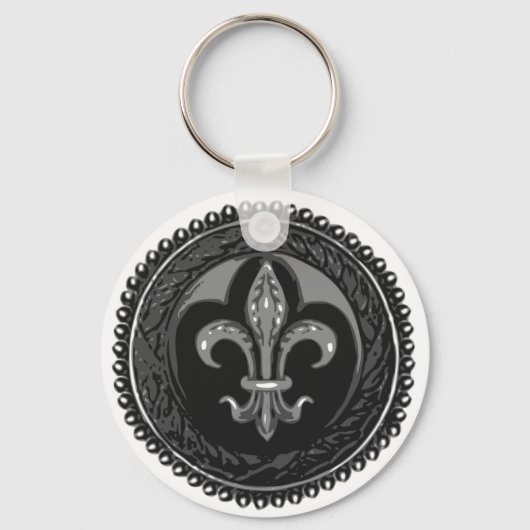 Porte-clés Black Cameo Fleur de lis (Recto)