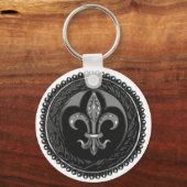 Porte-clés Black Cameo Fleur de lis (Recto)
