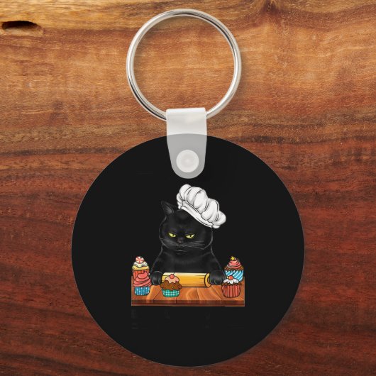 Porte-clés Black Cat Baking Because Murder Is Wrong Cat Lover (Recto)