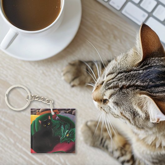 Porte-clés Black Cat Green Dragon
