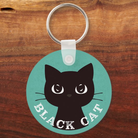 Porte-clés BLACK CAT | Minimalist Modern Pop Black Cat (Recto)