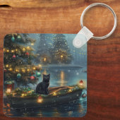 Porte-clés Black Cat Noël Festive Voyage (Verso)