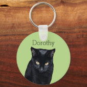 Porte-clés Black Cat Real Photo Personnalisé Nom Clés (Recto)