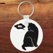 Porte-clés Black Cat Says No - Funny Cat Lover Gift (Recto)