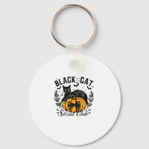 Porte-clés Black Cat Social Club, Halloween, Coquette, Gothiq