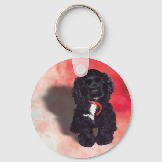 Porte-clés Black Cocker Spaniel Puppy - Abby (Recto)