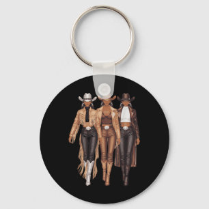 Porte-clés Black Cowgirl Western Tee Rodeo Pays Femmes Juin