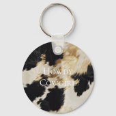 Porte-clés Black Cream Gold Western Cowhide (Recto)