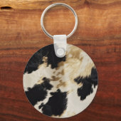 Porte-clés Black Cream Gold Western Cowhide (Verso)