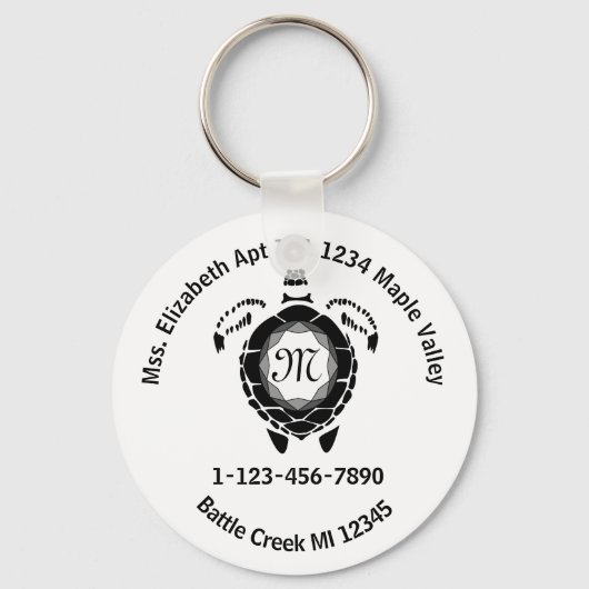 Porte-clés Black Diamond Sea Turtle Perdu Sac Contact Info Ke (Recto)