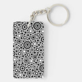 Porte-clés Black Dots & Circle Pattern + your text & backgr. (Dos)