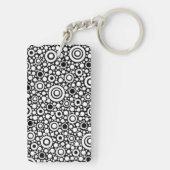 Porte-clés Black Dots & Circles Grid + your backgr. & (Dos)