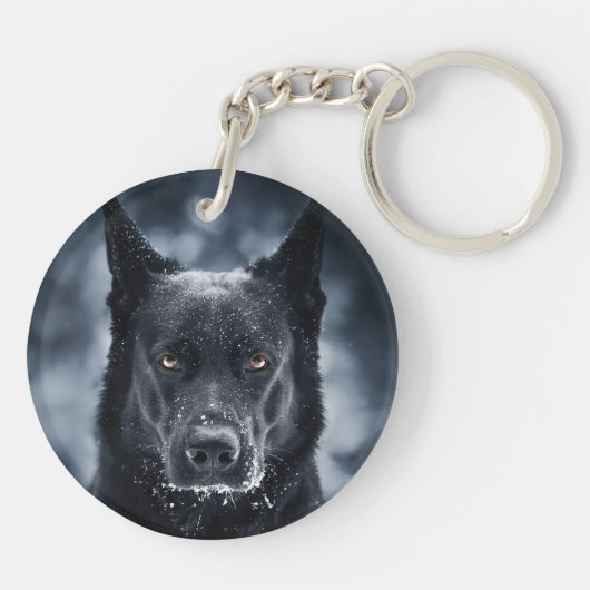 Porte-clés Black German Shepherd (Dos)