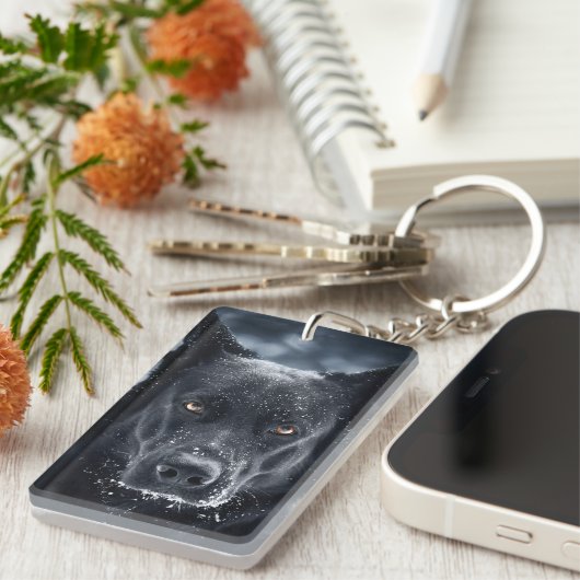 Porte-clés Black German Shepherd (Devant droit)