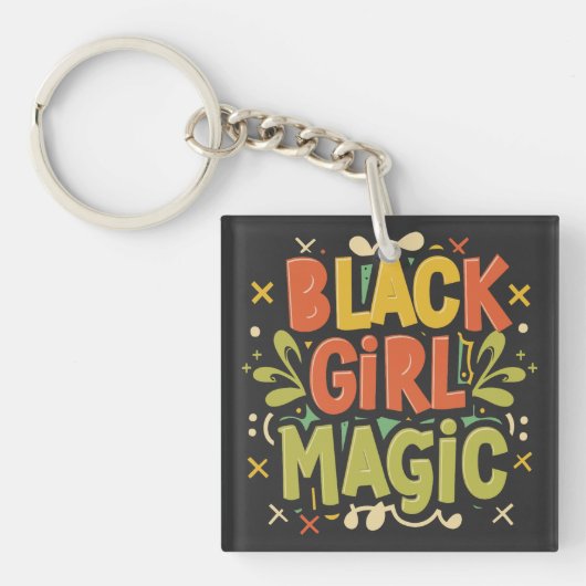 Porte-clés Black Girl Magic : Force, beauté et excellence (Devant)