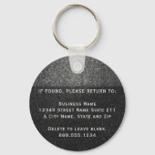 Porte-clés Black Glitter Business Logo Fleet Office Employee  (Verso)