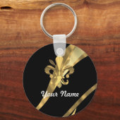 Porte-clés Black & gold fleur de lys (Recto)