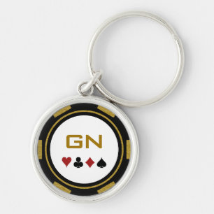 Porte-clés Black Gold Poker Chip Las Vegas Casino