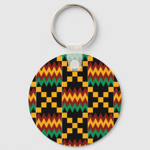 Porte-clés Black, Green, Red, and Yellow Kente Cloth