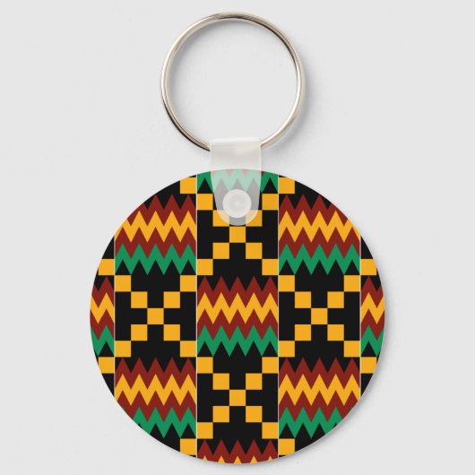 Porte-clés Black, Green, Red, et Yellow Kente Cloth (Recto)