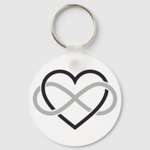 Porte-clés Black heart with infinity sign