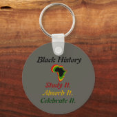 Porte-clés "Black History - Study/Absorb/Celebrate" (Recto)