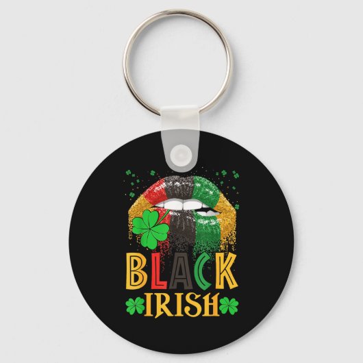 Porte-clés Black Irish Dripng Lips African American St Patric (Recto)