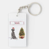 Porte-clés Black Lab Funny Chien de Noël et arbre (Dos)