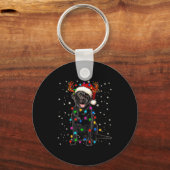 Porte-clés Black Lab Labrador Christmas Tree Light Pajama Dog (Recto)