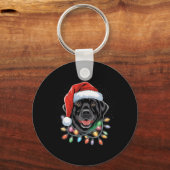 Porte-clés Black Lab Labrador Christmas Tree Light Pyjama Chi (Recto)