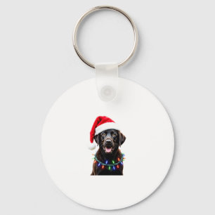 Porte-clés Black Lab Labrador Christmas Tree Light Pyjama Chi