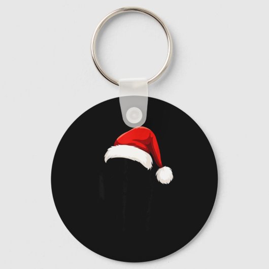Porte-clés Black Lab Labrador Santa Hat Christmas Holiday Pet (Recto)
