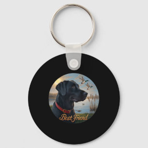 Porte-clés Black Labrador Best Friend. Chasse Canard de sauva