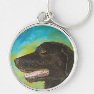 Porte-clés Black Labrador Chien Portrait pour animaux de comp
