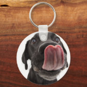 Porte-clés Black Labrador Licking (Recto)