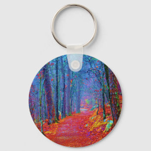 Porte-clés Black Light Forest Oil Painting