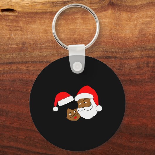 Porte-clés Black Loving Santa Claus And Mrs. Claus Ethnic Chr (Recto)