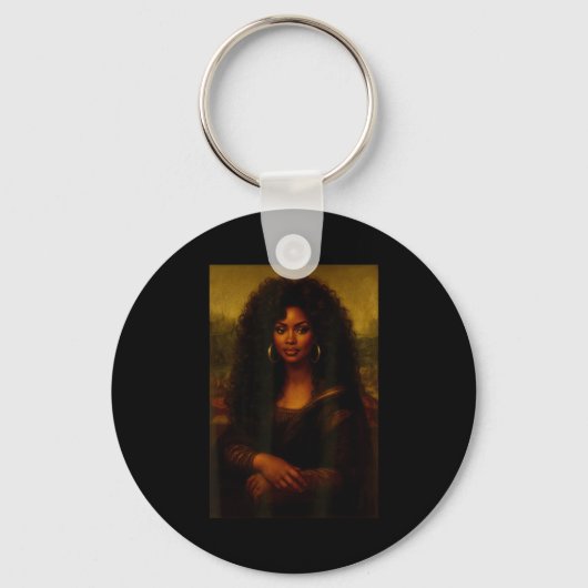 Porte-clés Black Mona Lisa Afro African American Melanin Blac (Recto)