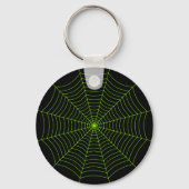 Porte-clés Black neon vert toile d'araignée Halloween motif (Recto)