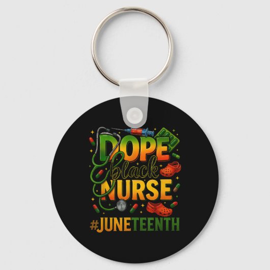 Porte-clés Black Nurse Junetdix Médicale Pride _1 (Recto)