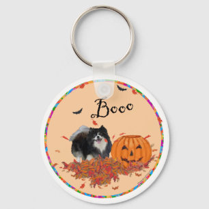 Porte-clés Black Pomeranian Halloween