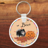 Porte-clés Black Pomeranian Halloween (Recto)