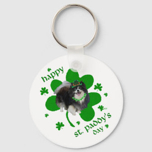 Porte-clés Black Pomeranian St Patrick