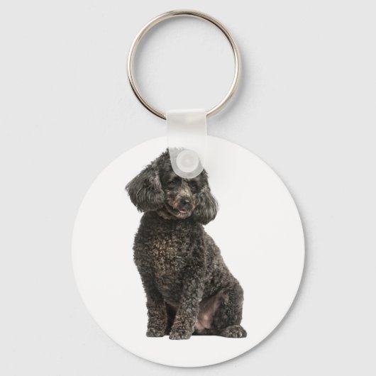 Porte-clés Black Poodé Maman Chien Chien Chien Chien Papa Fou (Recto)
