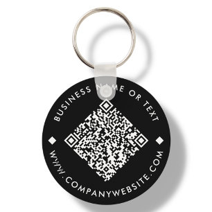 Porte-clés Black Porte - clé de code QR personnalisé profes