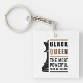 Porte-clés Black Queen La Pièce La Plus Puissante Dans Le Jeu (Devant)