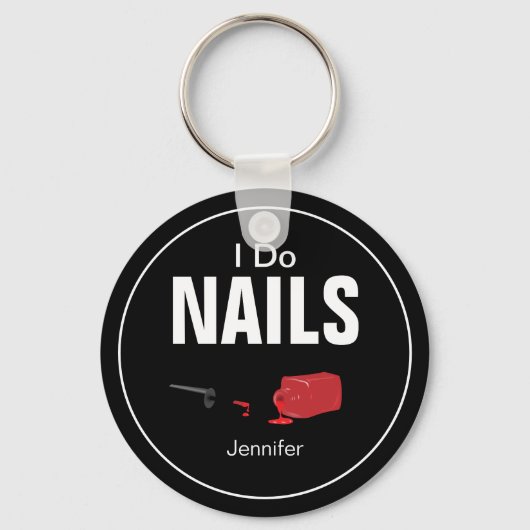 Porte-clés Black Red Modern I Do Nails (Technicien Nail) (Recto)