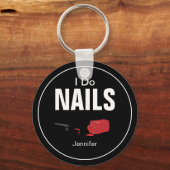 Porte-clés Black Red Modern I Do Nails (Technicien Nail) (Recto)