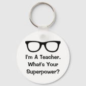 Porte-clés Black spectacles super teacher keychain gift (Recto)