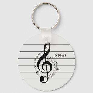 Porte-clés Black Treble Clef